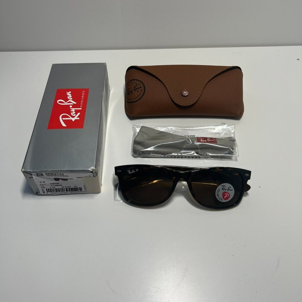 NWT! Polarized Rayban Wayfarer in Tortoise size 55